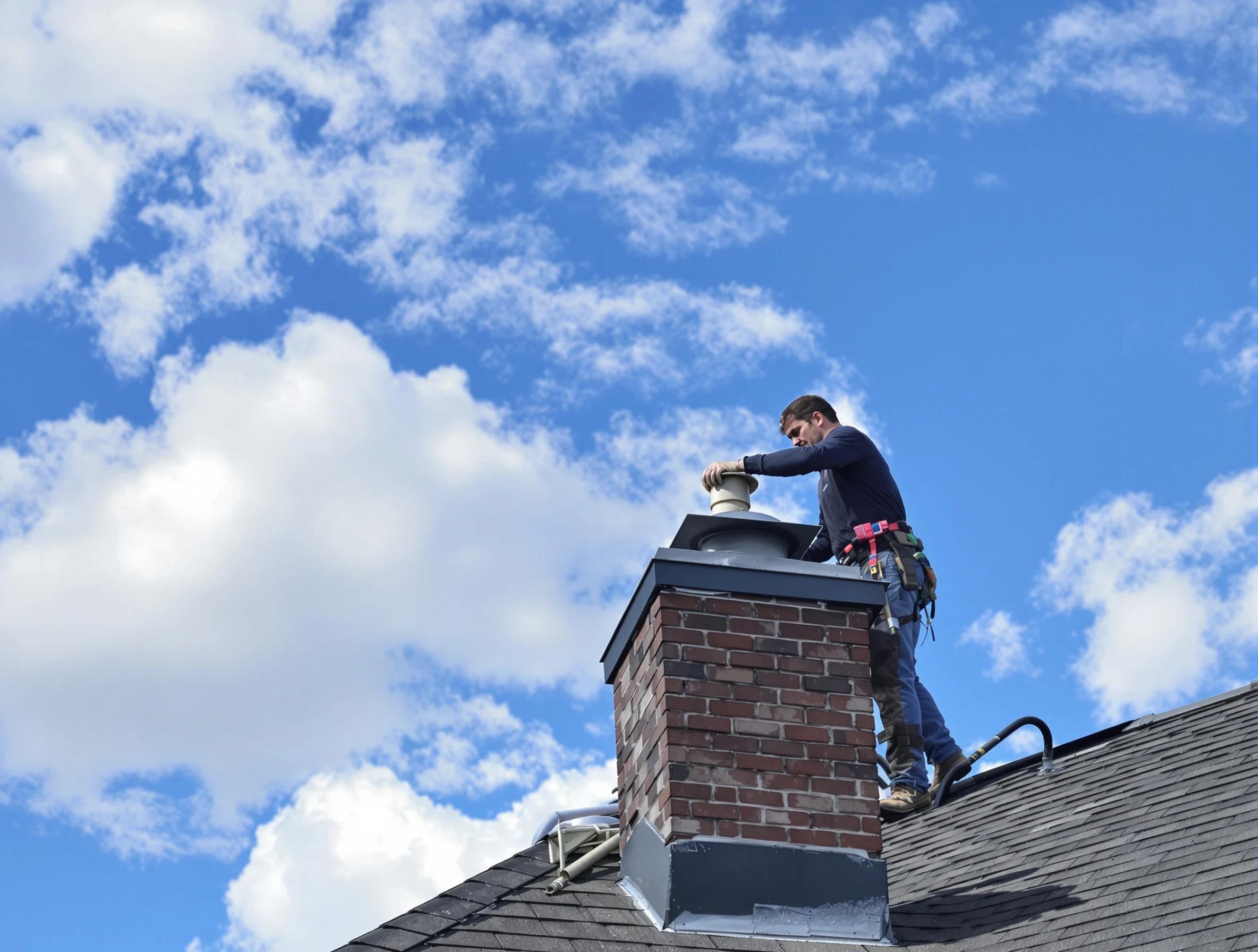 Paradise Valley Chimney Sweep installing a sturdy chimney cap in Paradise Valley, AZ