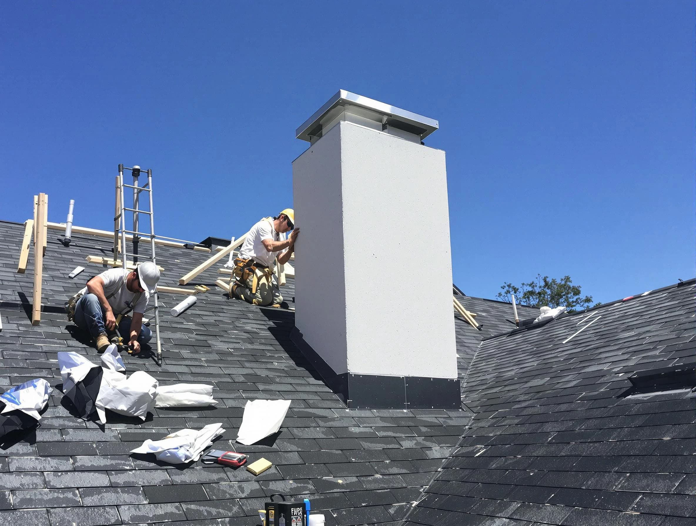 Paradise Valley Chimney Sweep crew installing a new chimney in Paradise Valley, AZ