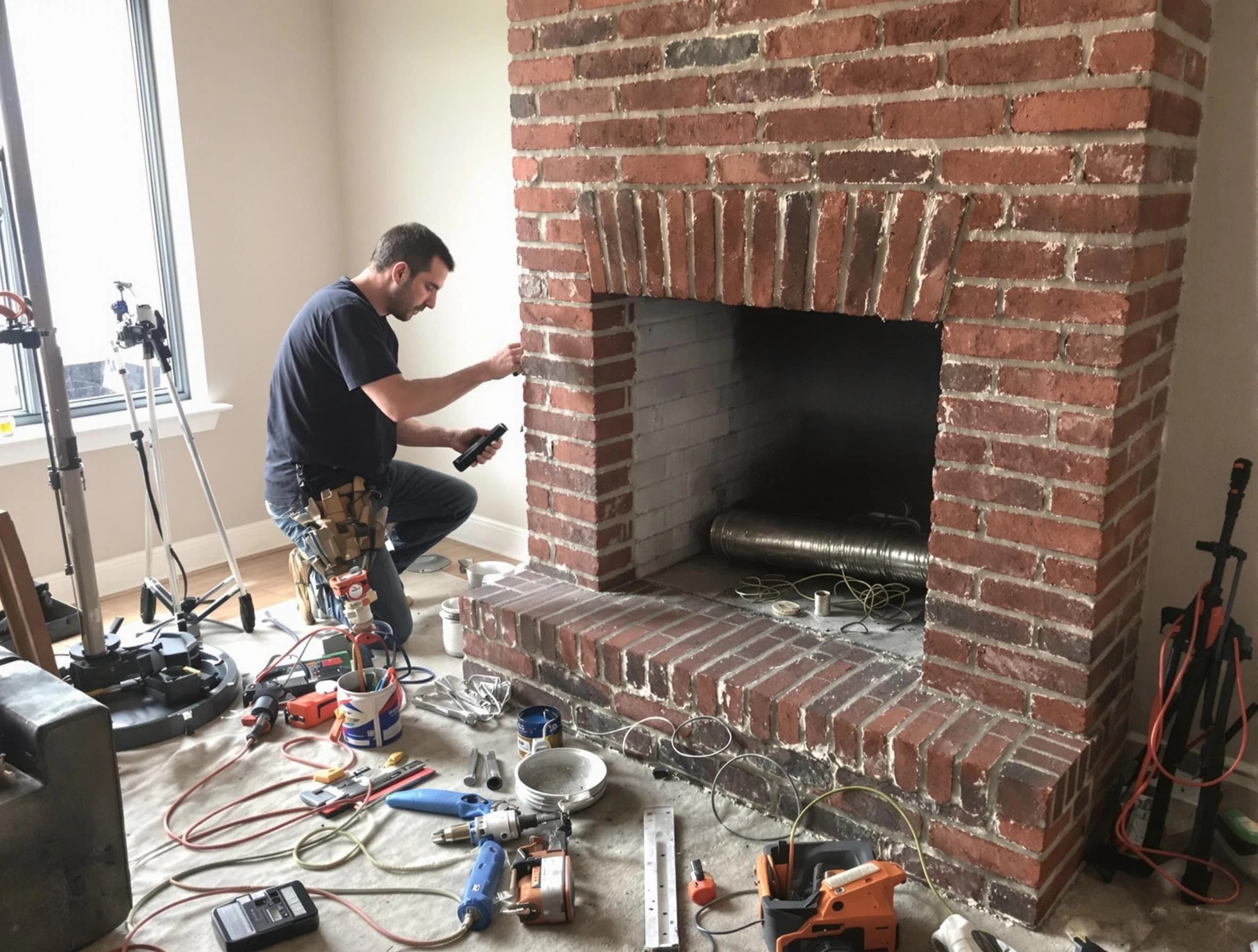 Paradise Valley Chimney Sweep specialist finalizing chimney liner service in Paradise Valley, AZ