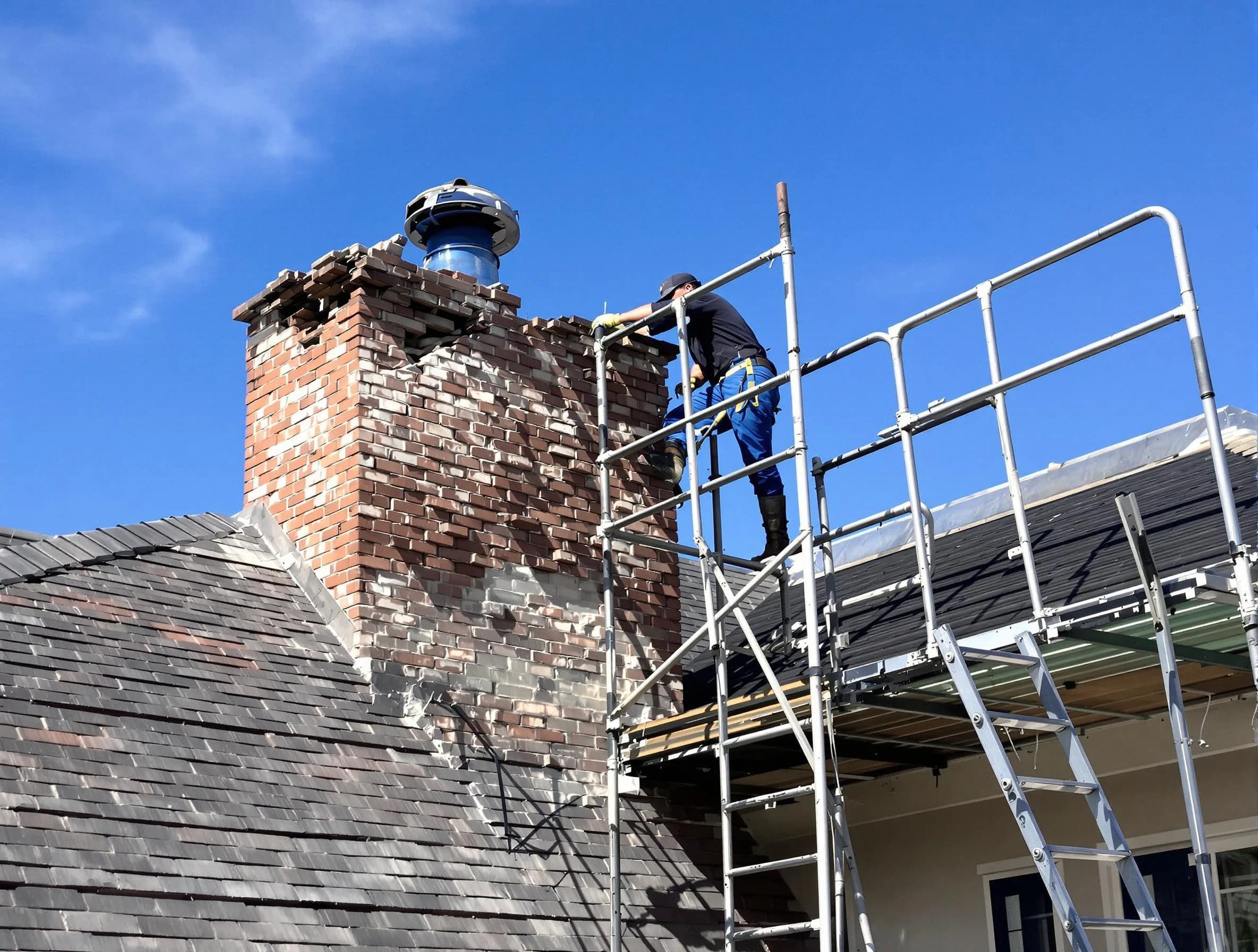 Rebuilding a chimney structure by Paradise Valley Chimney Sweep in Paradise Valley, AZ