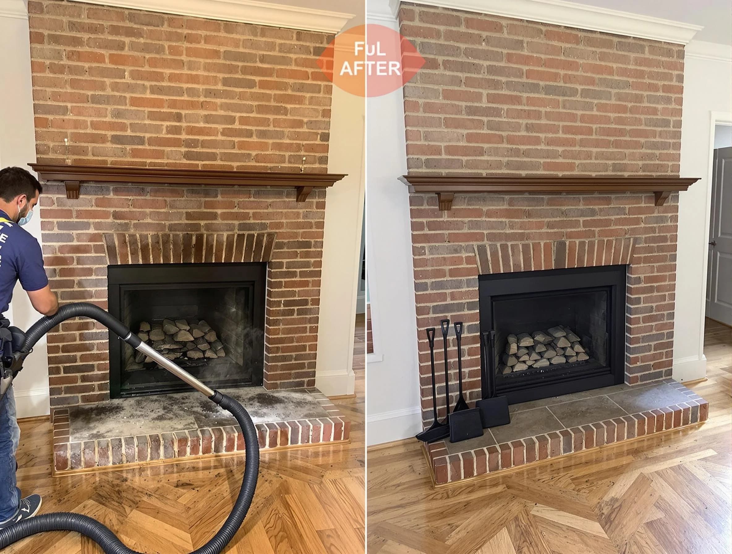 Paradise Valley Chimney Sweep carefully sanitizing a fireplace in Paradise Valley, AZ