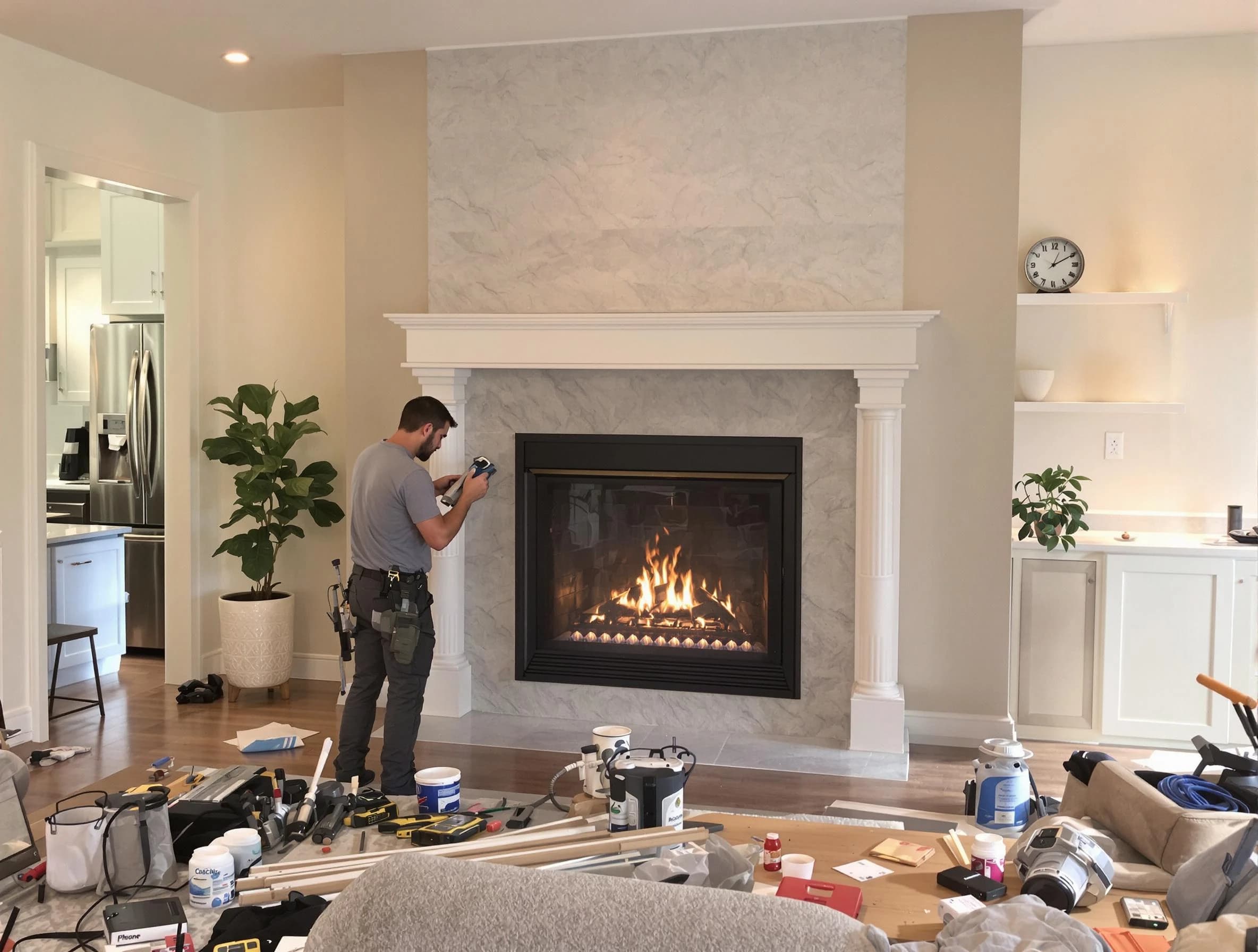 Newly installed fireplace by Paradise Valley Chimney Sweep in Paradise Valley, AZ