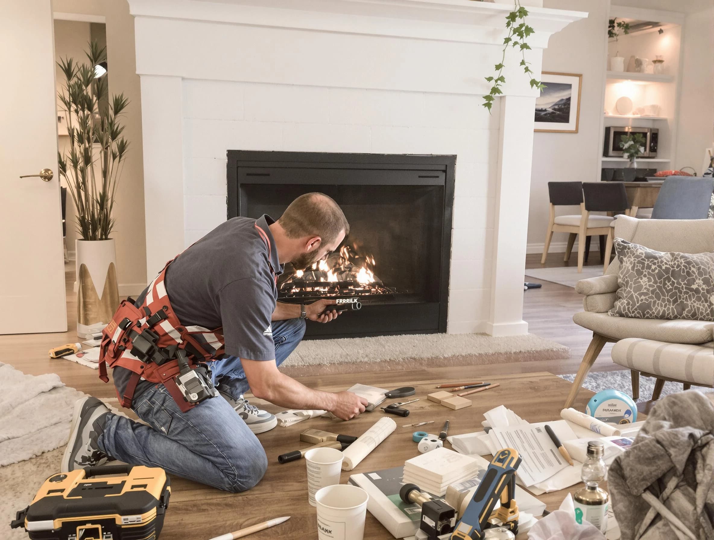 Paradise Valley Chimney Sweep performing fireplace repair in Paradise Valley, AZ