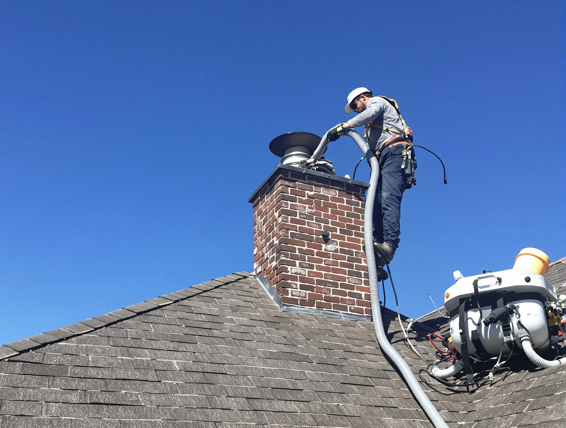 Dedicated Paradise Valley Chimney Sweep team member cleaning a chimney in Paradise Valley, AZ