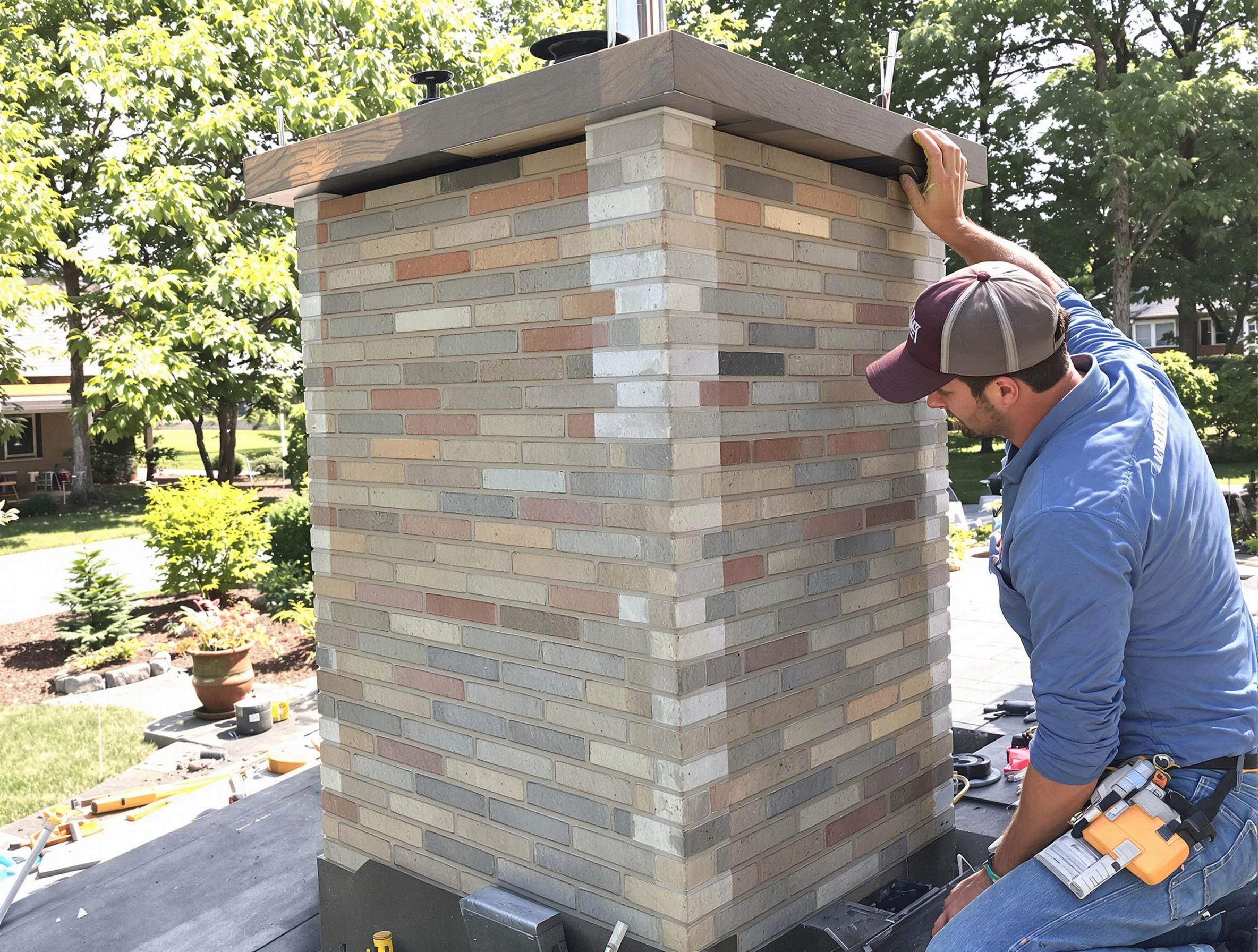 Paradise Valley Chimney Sweep completing a modern chimney remodel in Paradise Valley, AZ